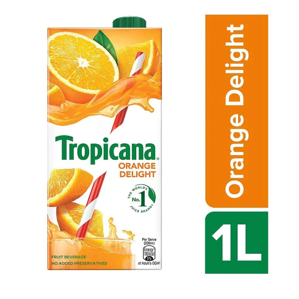 1 Litre Tropicana Orange Juice, Packaging Type: Tetra Pack