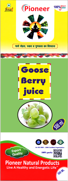 Pioneer Natural Goose Berry Juice 1000 Ml, Packaging Type: Bottle