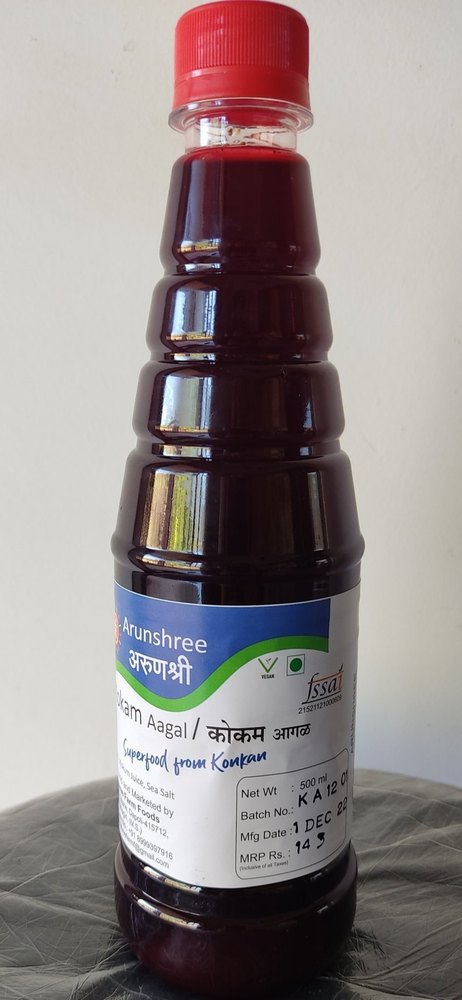Arunshree Salted 500ml Kokum Aagal Juice, Packaging Type: Plastic Bottle
