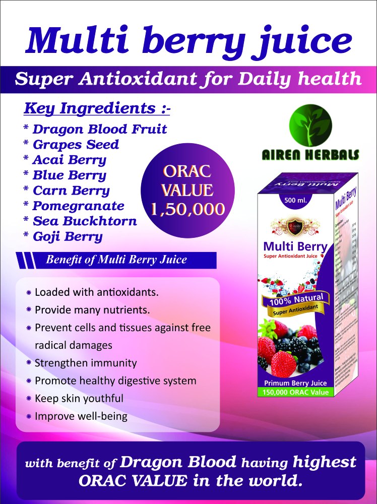 Mix Fruit Airen Multi Berry Juice, Packaging Size: 500 ml, Packaging Type: Bottle