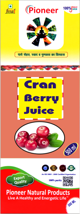 Cran Berry Juice 500 Ml, Packaging Type: Bottle