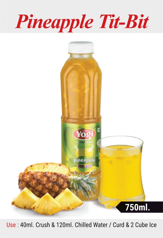 Yogi Bottle Pineapple Tit Bit Fruit Crush, Packaging Size: 750ml