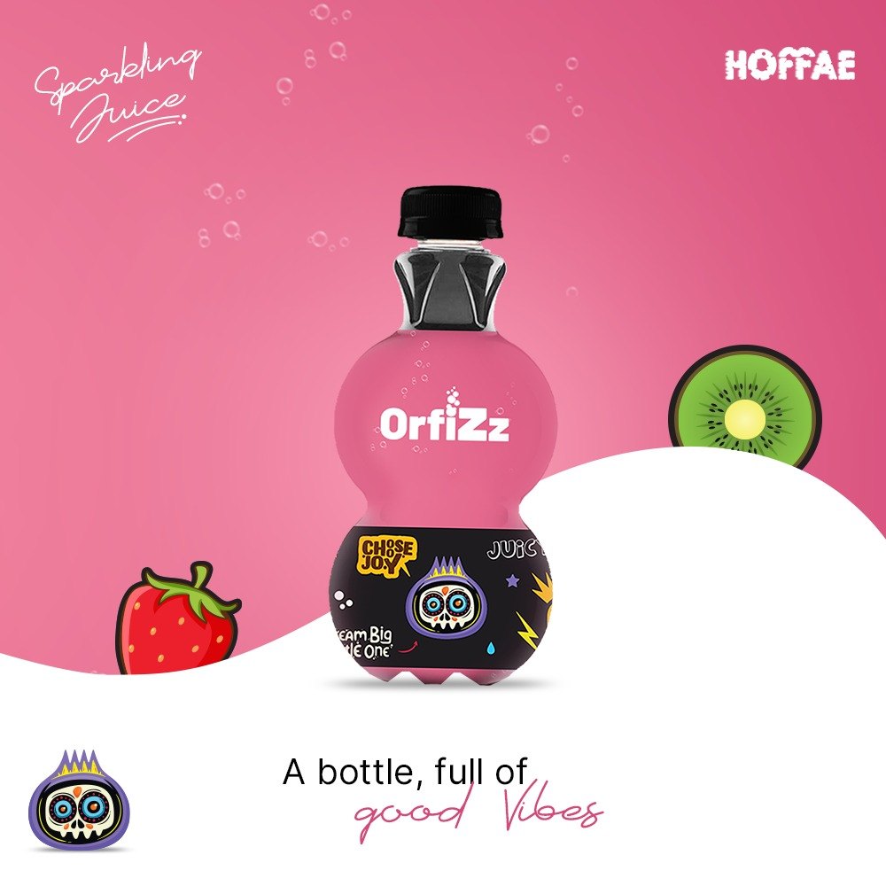 Hoffae Pink Strawberry Kiwi Sparkling Juice, Packaging Size: 200 Ml, Packaging Type: Box Packing