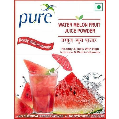 PURE and Instant Water Melon Juice Drink Premix, AVAILABLE IN 15-20 GM SACHET POUCHES AND BULK PACK.