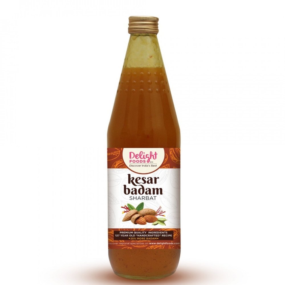 Delight Kesar Almond Sharbat, Packaging Size: 800 ml, Packaging Type: Bottle