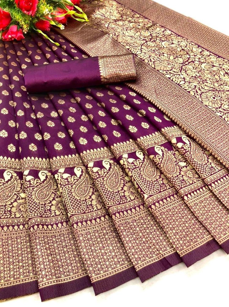 Red Soft Lichi Silk Cloth., 5.5 m (Separate Blouse Piece)