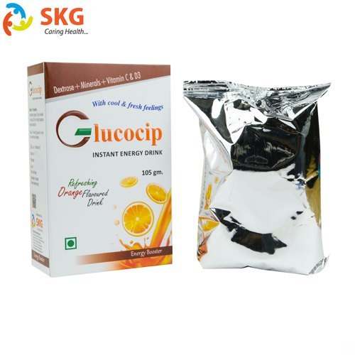 GLUCOCIP Dextrose, Minerals, Vit C Vit D3 Energy Drink, Powder, Packaging Size: 105gm
