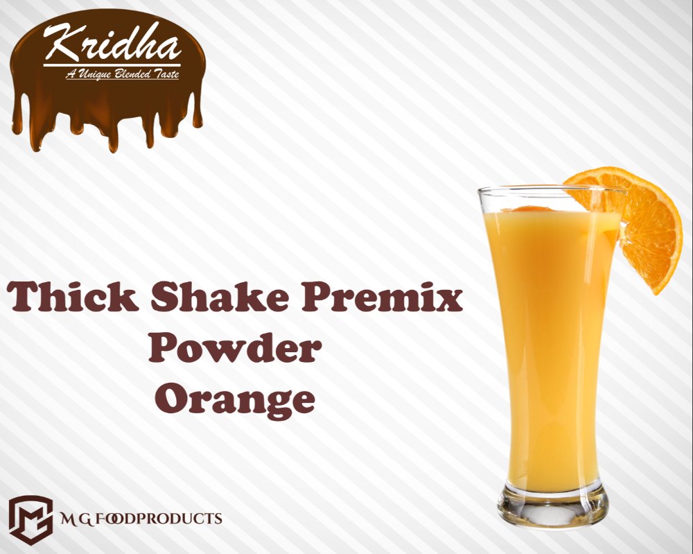 Kridha Orange Thick Shake Premix Powder, Packaging Type: Packet