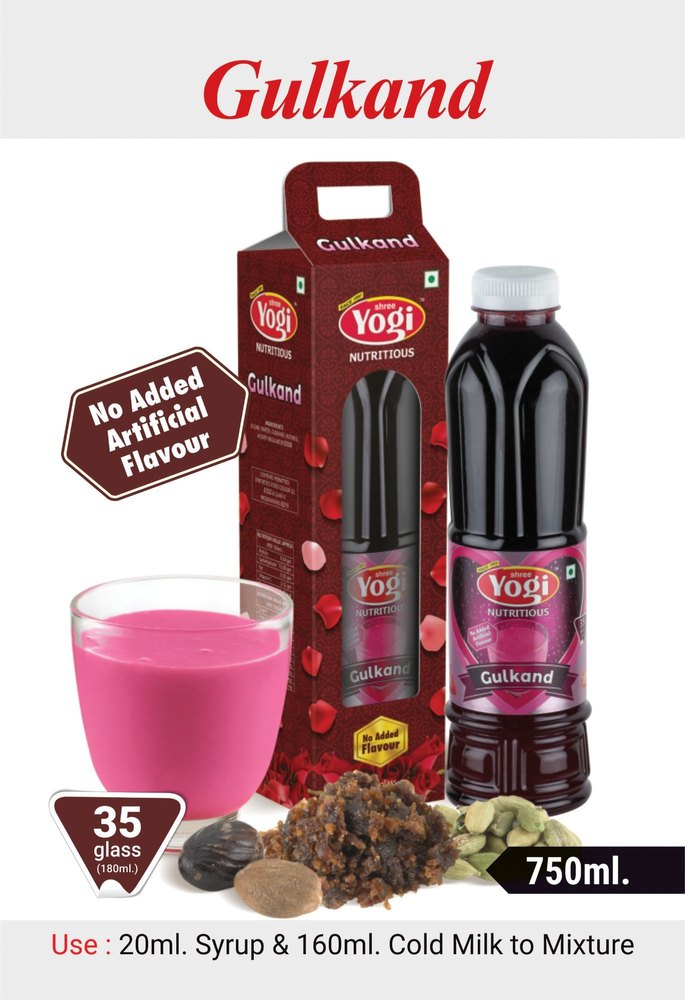 Yogi pink Gulkand Sarbat Syrup, Packaging Size: 750ml