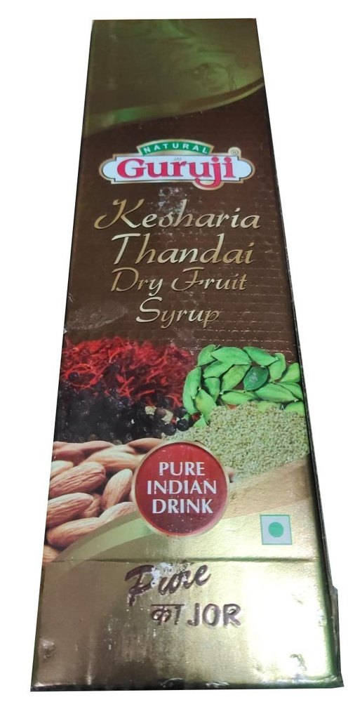 Guru Ji Kesaria Thandai Syrup, Packaging Size: 750 ml, Packaging Type: Box