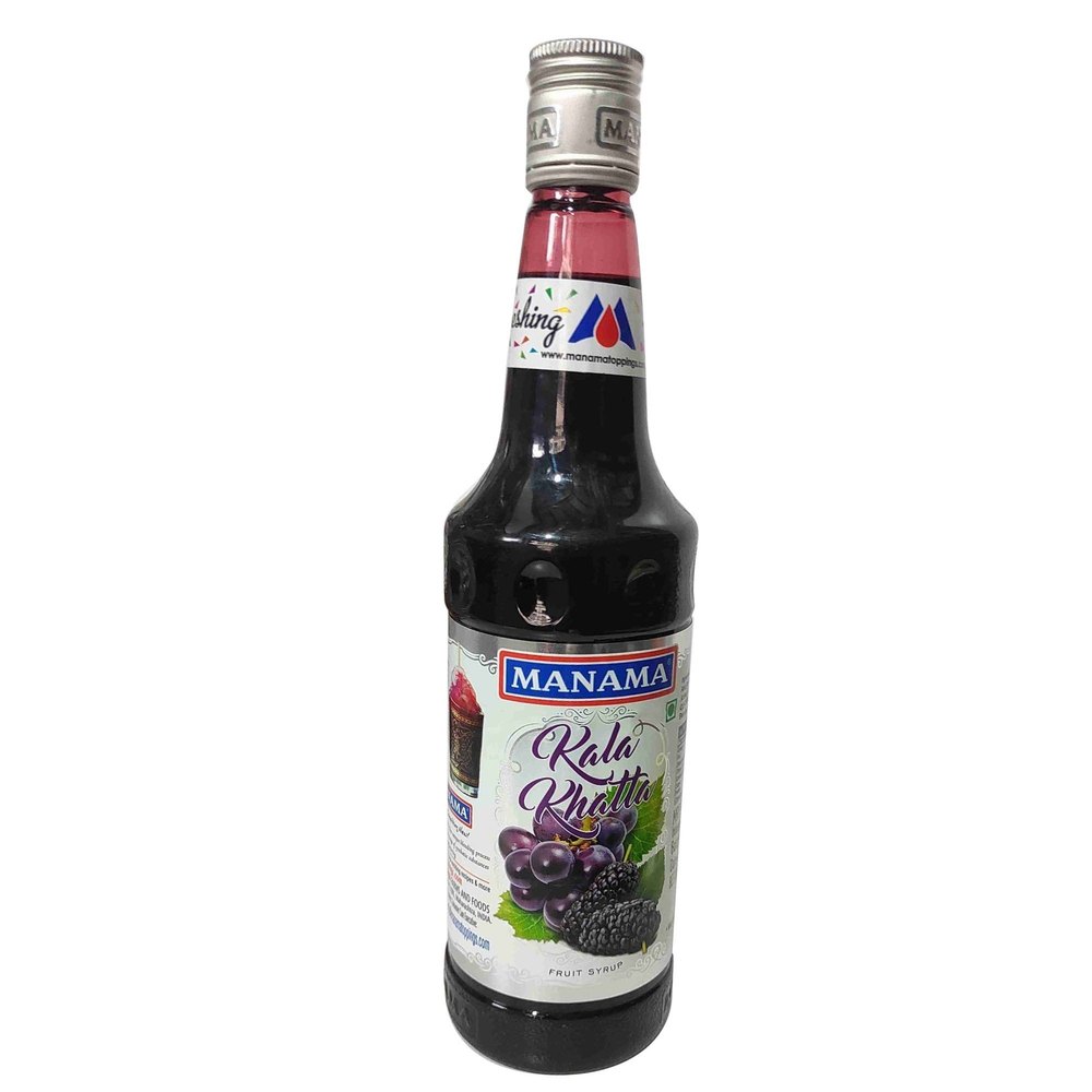 Black Plastic Bottle Manama Kala Khatta Fruit Syrup, Packaging Size: 250 ml, Liquid