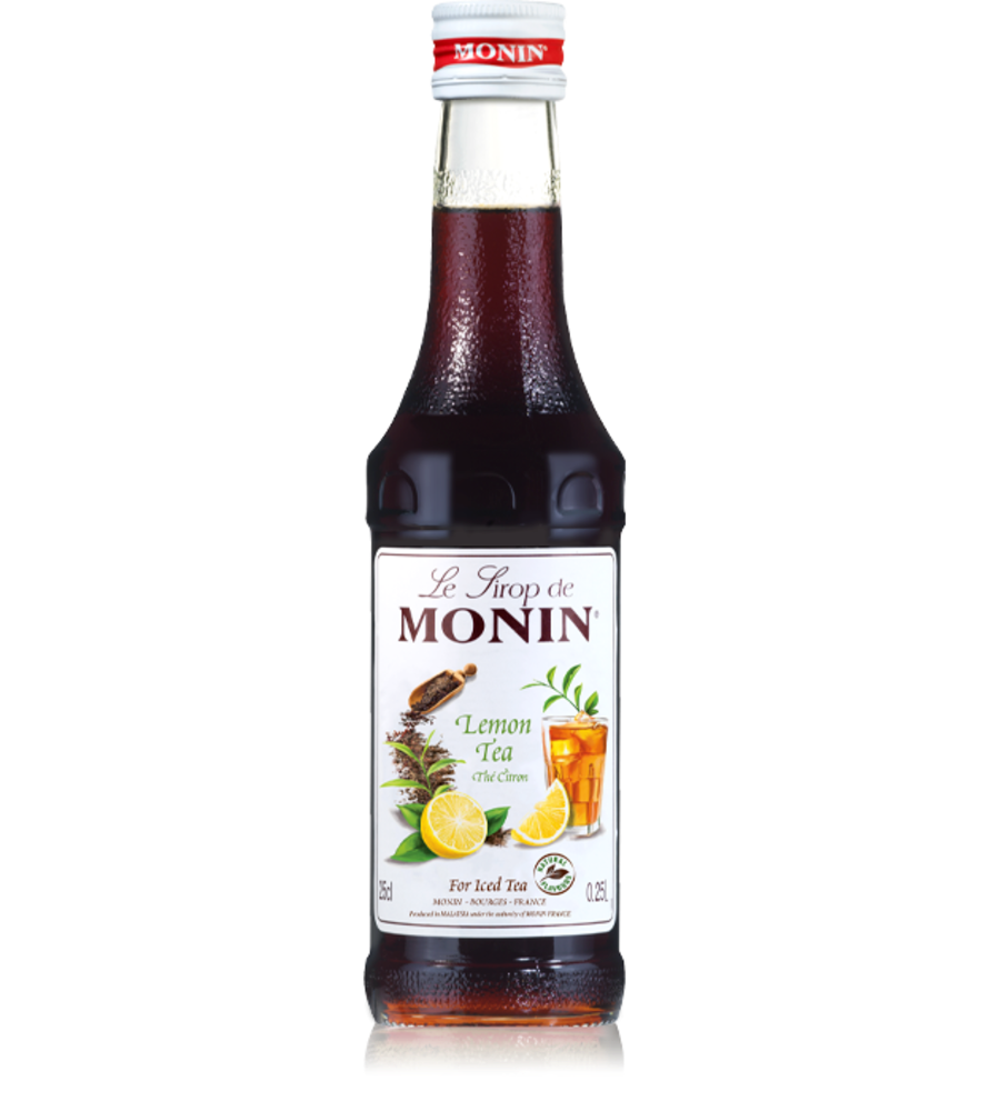 Brown Glass Bottle 250ml Monin Lemon Tea Syrup, Liquid
