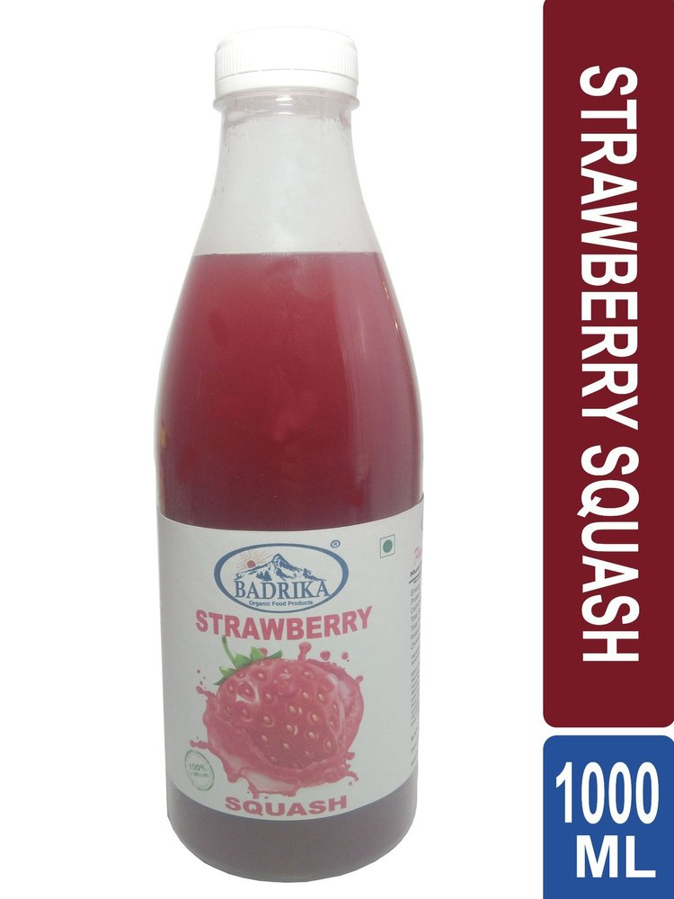 Red Plastic Badrika Pure Natural Strawberry Squash 1000 ML