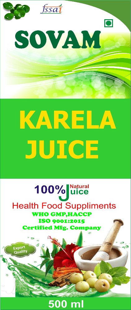 Sovam Karela Juice, Packaging Type: Bottle, Packaging Size: 500 Ml