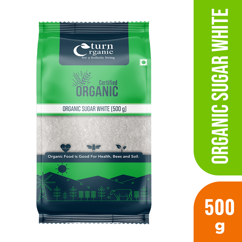500gm Turn Organic Sugar White, Packaging Type: Packet, Gluten Free
