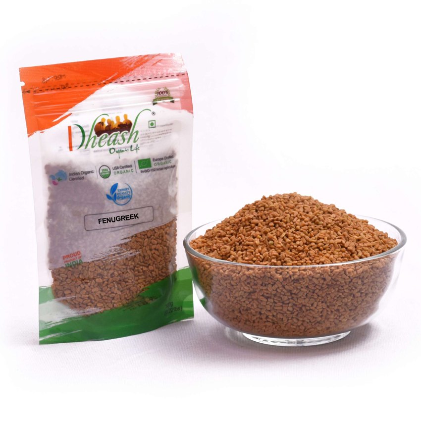 Dheash Brown Organic Fenugreek Seed Methi Dana, Packaging Size: 100g