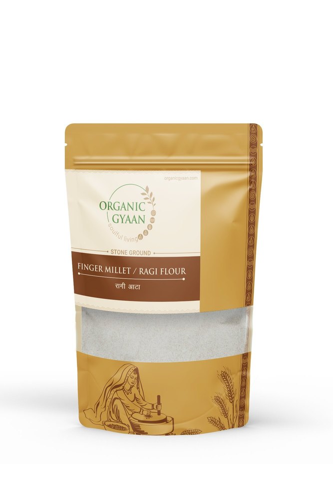 Organic Gyaan Indian Finger Millet Ragi Flour, 1Kg, Packaging Type: Packed