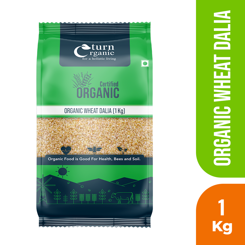 1kg Turn Organic Wheat Dalia, For Cooking, High in Protein