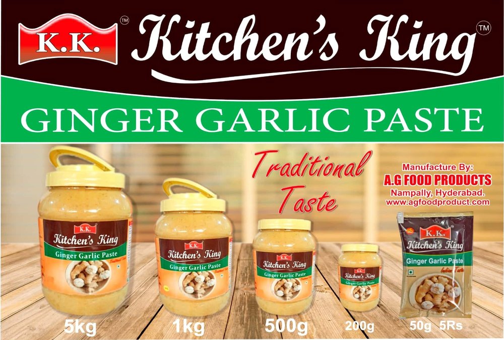 Kitchen\'s King 1kg Ginger Garlic Paste, Packaging Type: Plastic Jar
