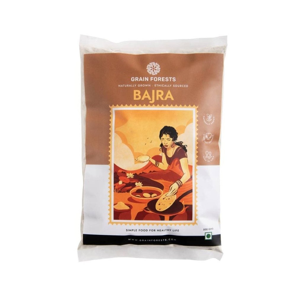 Indian Grain Forests Organic Bajra Flour, For Cooking, Packaging Size: 500g