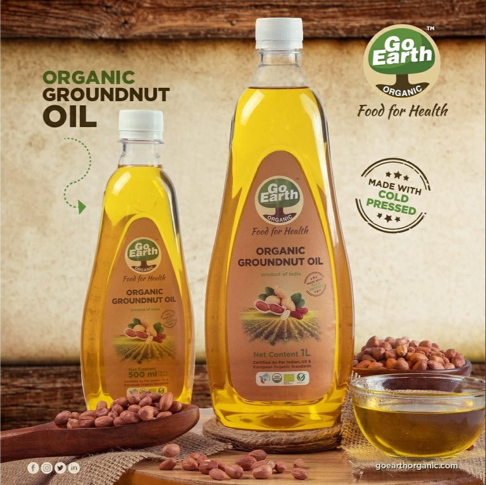 Organic Groundnut Oil, Packaging Type: Plastic Container