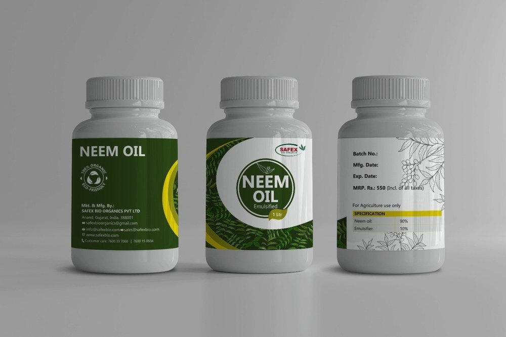 Safex Natural And Organic Neem Oil, For Agriculture, Packaging Size: 1L, 5L