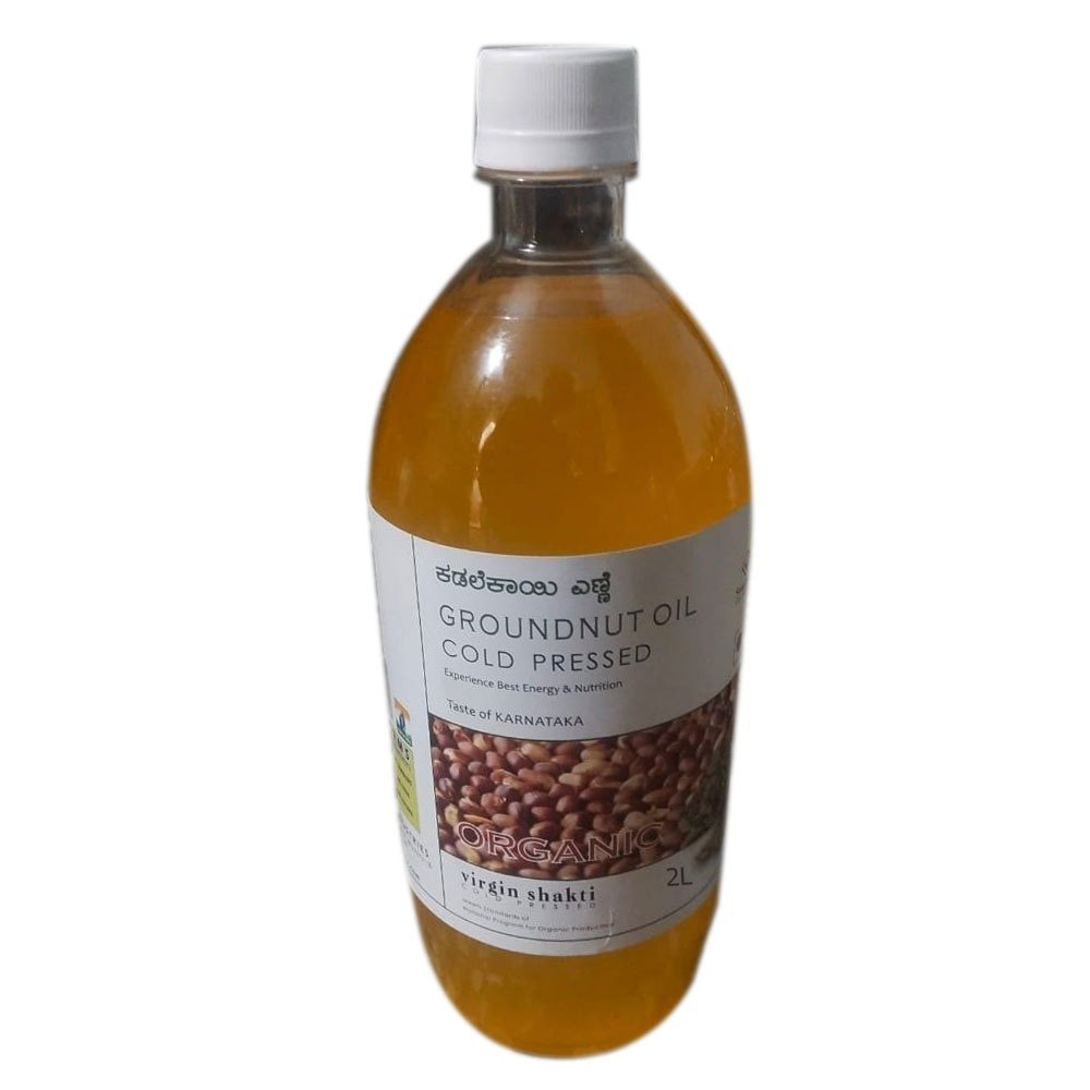 Virgin Shakti Mono Saturated 1L Organic Groundnut Oil, Packaging Type: Plastic Bottle, Packaging Size: 2 L