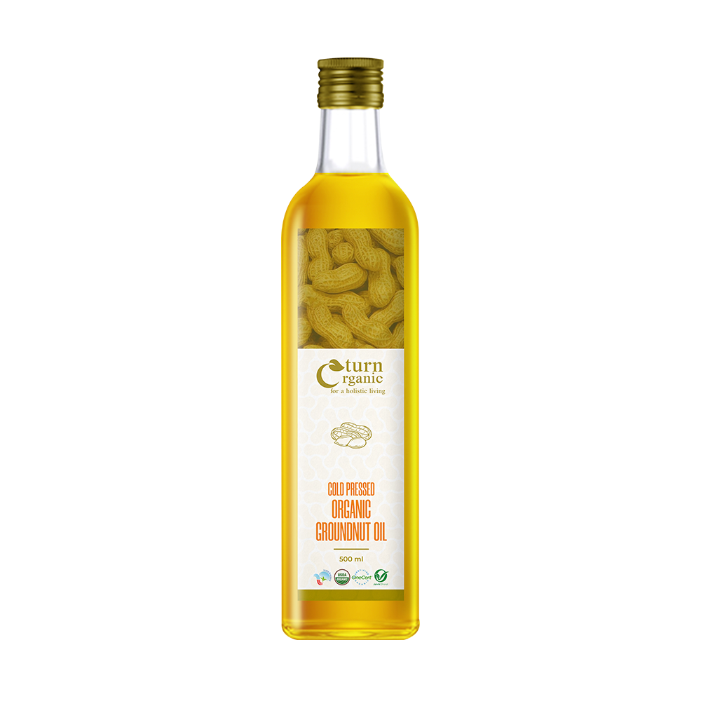 Lowers Cholesterol 500ml Turn Organic Cold Pressed Groundnut Oil, For Cooking