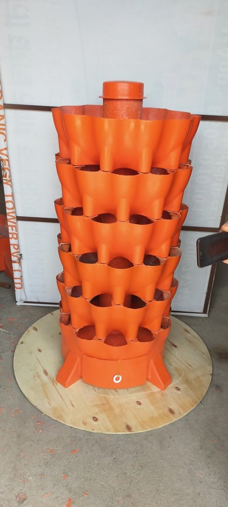 FRP Round Orange Organic Vegetable Tower, For Garden, Size: 24*48 Inch