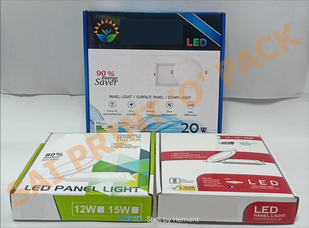 Single Wall 3 Ply Lithography/Offset Printed LED Panel Light Packaging Box