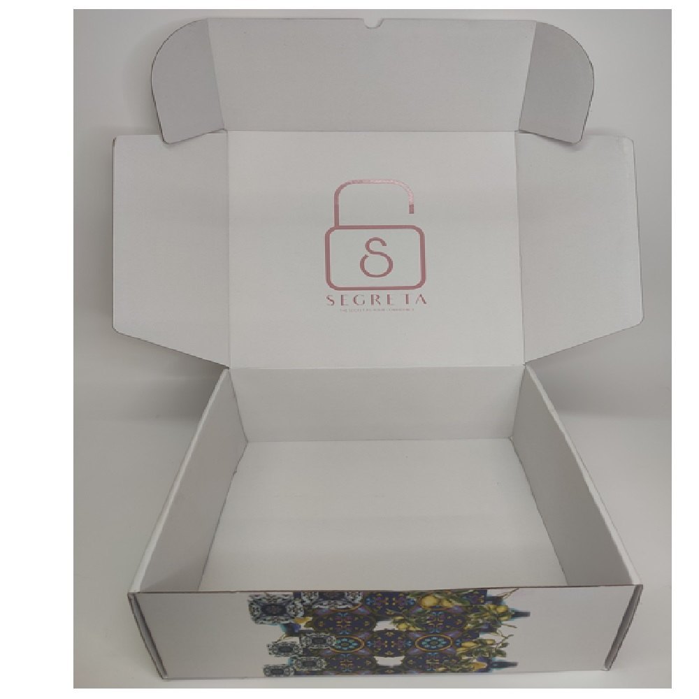 Single Wall 3 Ply Custom printed white mailer box