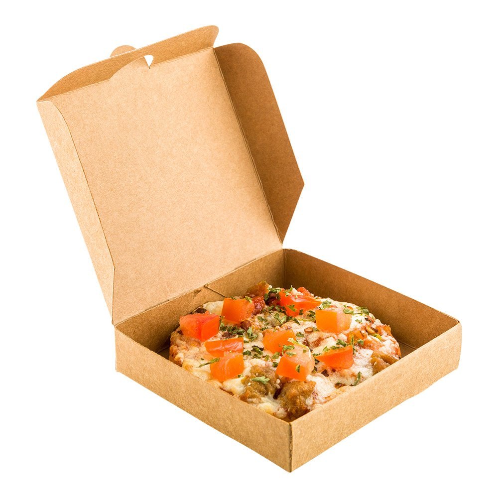 kraft paper and white paper Square Pizza Boxes, For Food, 3 Ply