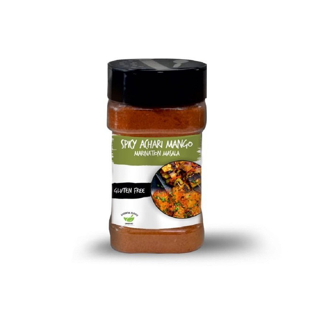 Orange Essential Blends Organic Spicy Achari Mango Marination Masala, Packaging Size: 100 g, Packaging Type: Jar