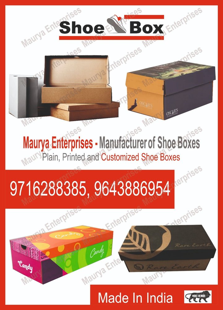 Single Wall 3 Ply Corrugated Shoe Box