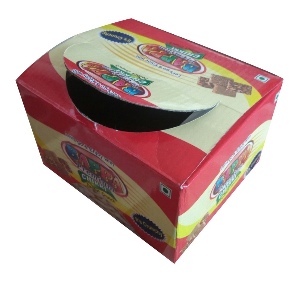 Red And White Printed Window Confectionery Packaging Box - 3ply - Leminated, Size: 8x8x8 Inch (hxwxl)