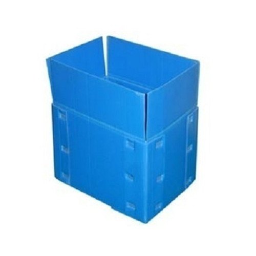 Blue Single Wall - 3 Ply Folding PP Packaging Box, Material Thickness: 10-12 mm