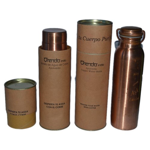 Cardboard Brown Copper Bottle Packaging Tube Boxes, Box Capacity: 1-5 Kg