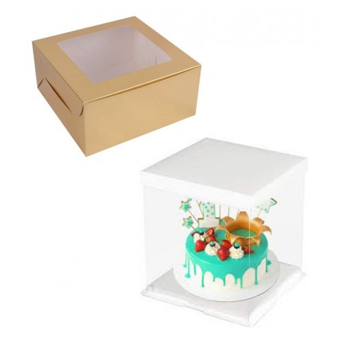 Gujarat Shopee Brown And White Cake Box, 330., Packaging Size: 100 Pcs