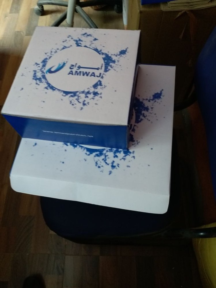 White, Blue Printed Cake Packaging Box