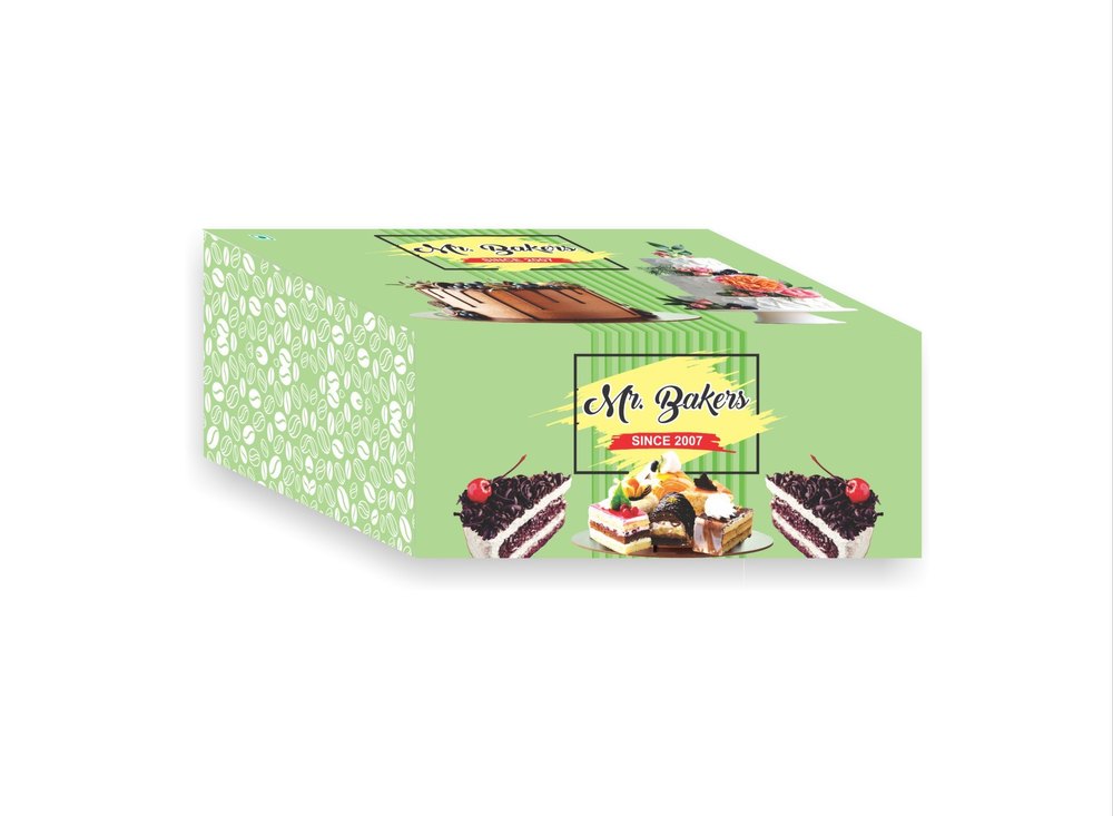 Green Printed Cake Packaging Box