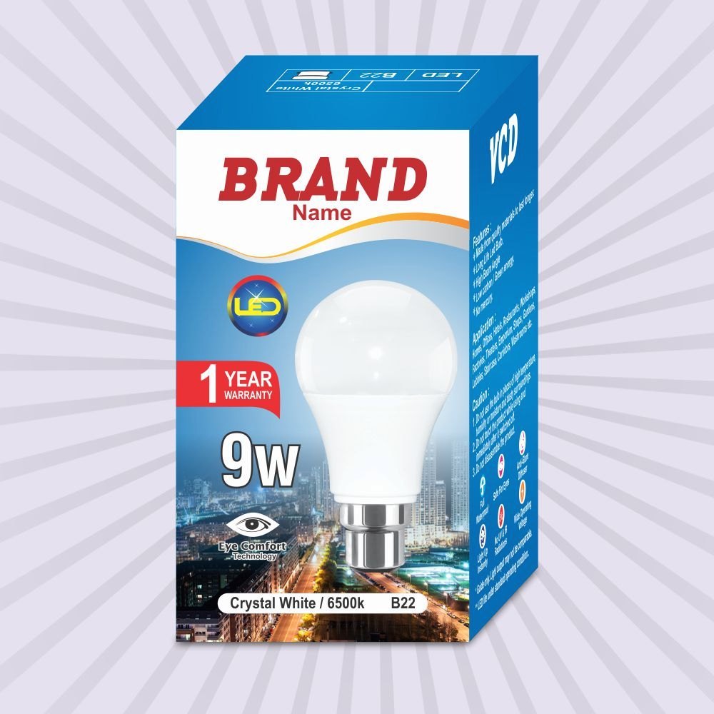 Rectangular Multicolor(CMYK) Customized Bulb Box, Size(LXWXH)(Inches): 50 X 50 X 90mm