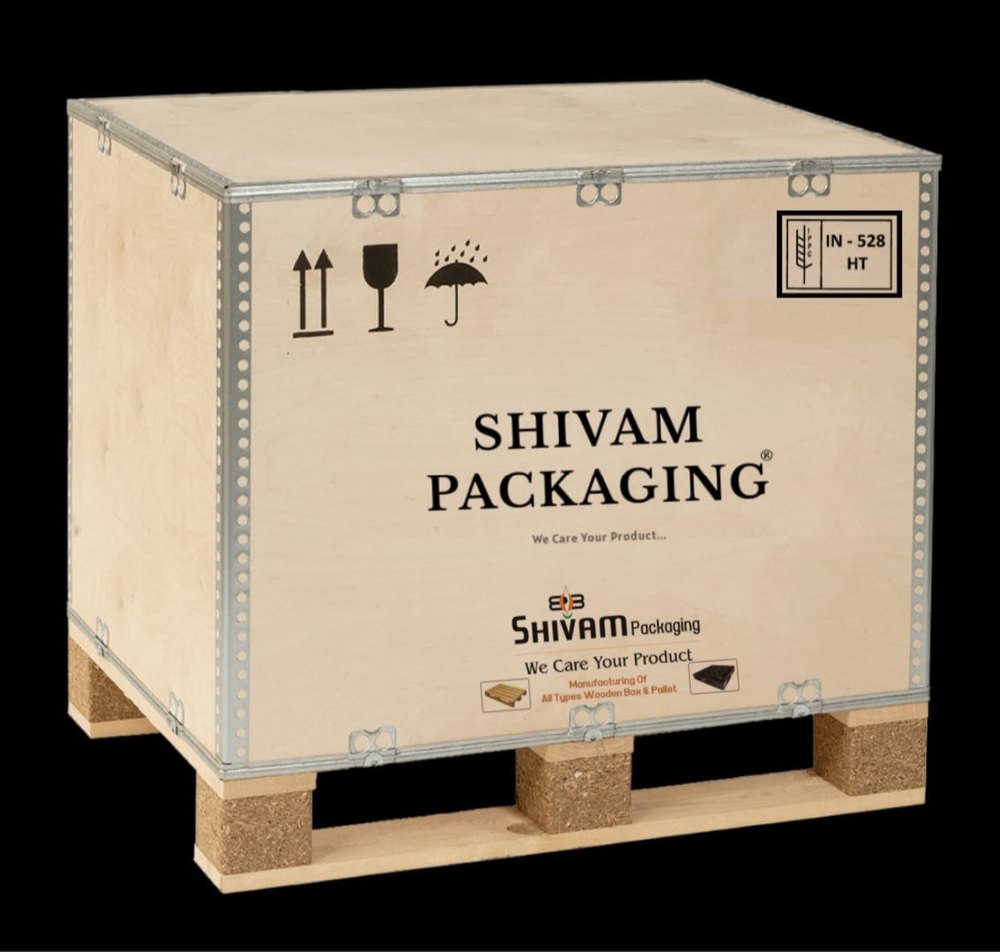 Rectangle Pine wood Nail Less Foldable Plywood Box