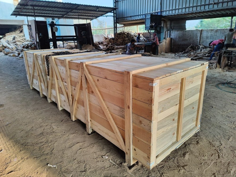 Pine Wood Rectangle Jungle Wooden Boxes, For Packaging, Size: 6000X1100X700mm