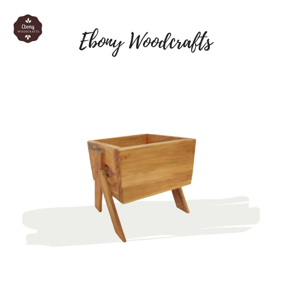Woodn wooden Ebony Woodcrafts\': Open Square Container with Stand - Sealer Melamine, For Home