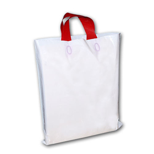White Loop Handle Plain HDPE Carry Bag, For Shopping, Capacity: 5 Kg