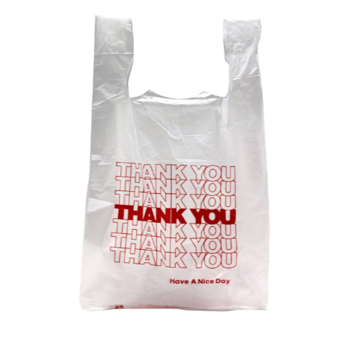 Venkteshwar Synthetics White and Red Printed HDPE Carry Bag