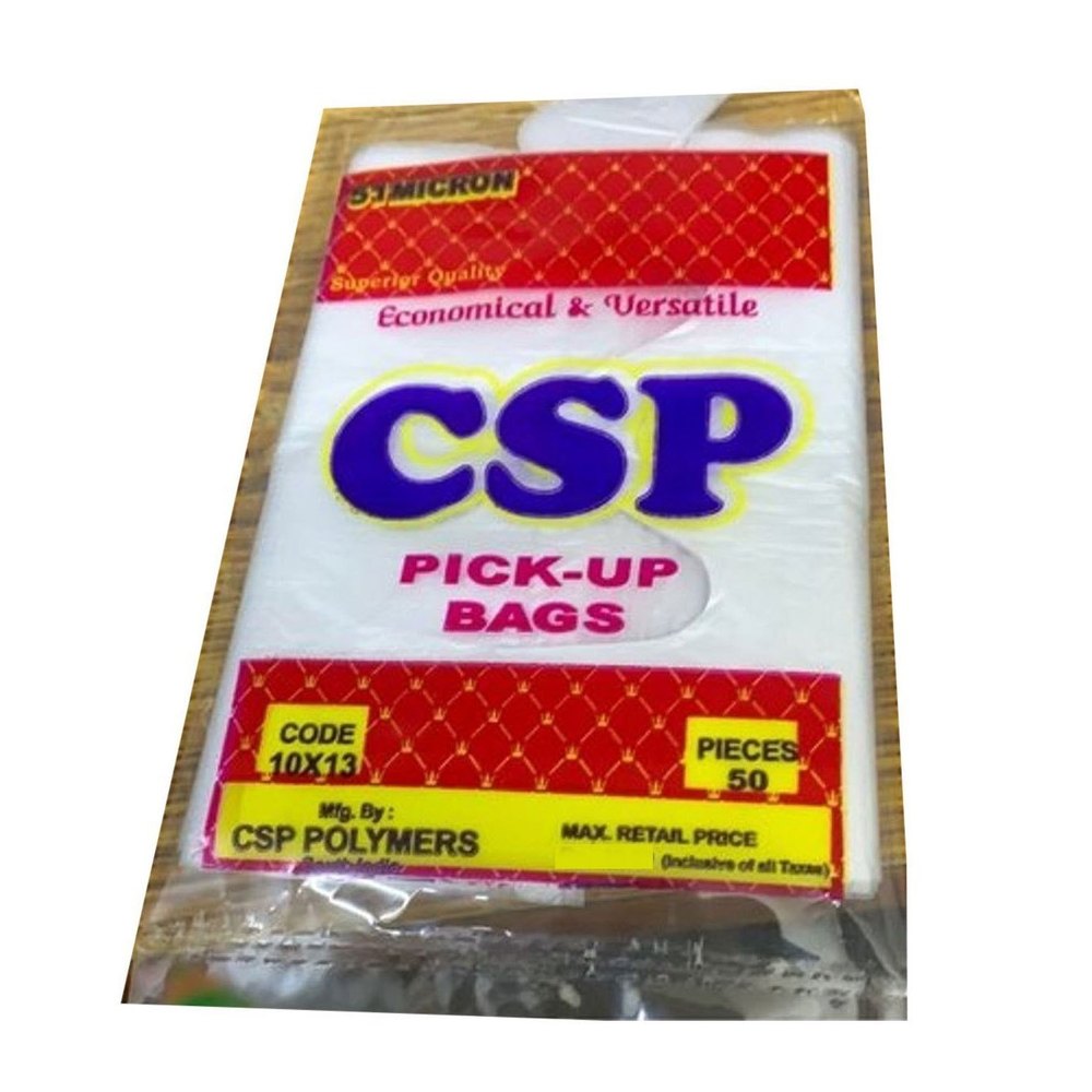 Color: White Plain HDPE Carry Bag, Bag Size: 10 X 13 Inch