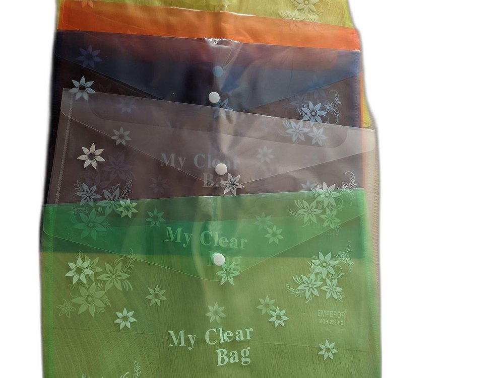 Pp Button My Clear Bag Folder, Capacity: 1 Kg