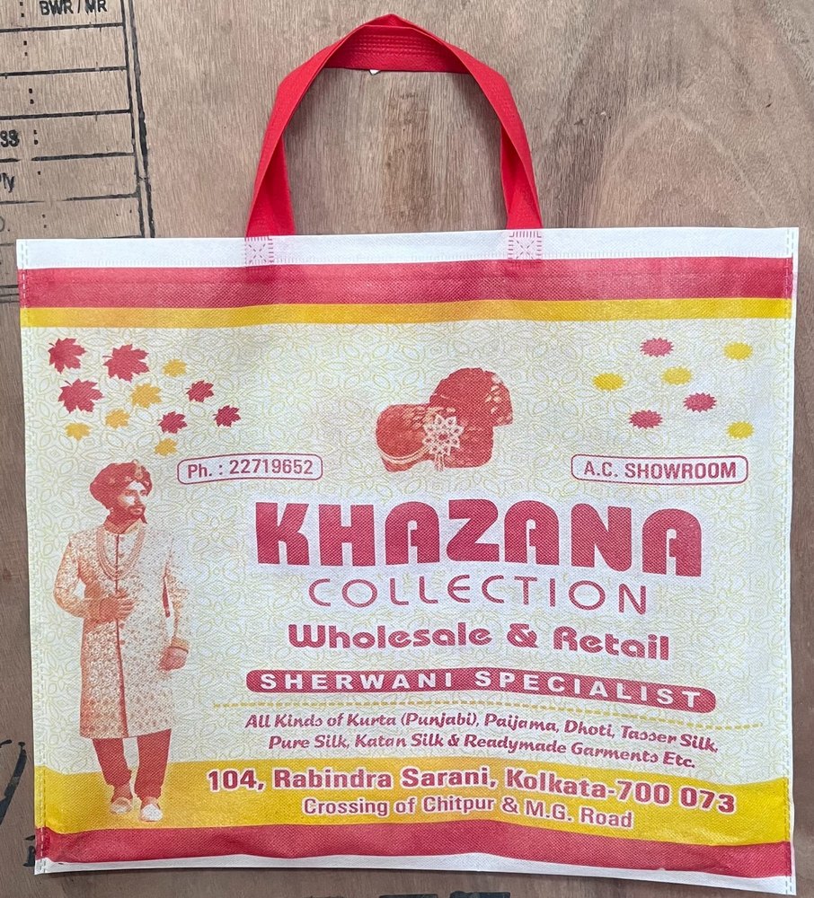 White Loop Handle Non Woven Shopping Bag, Capacity: 5 kg, Size/Dimension: 15