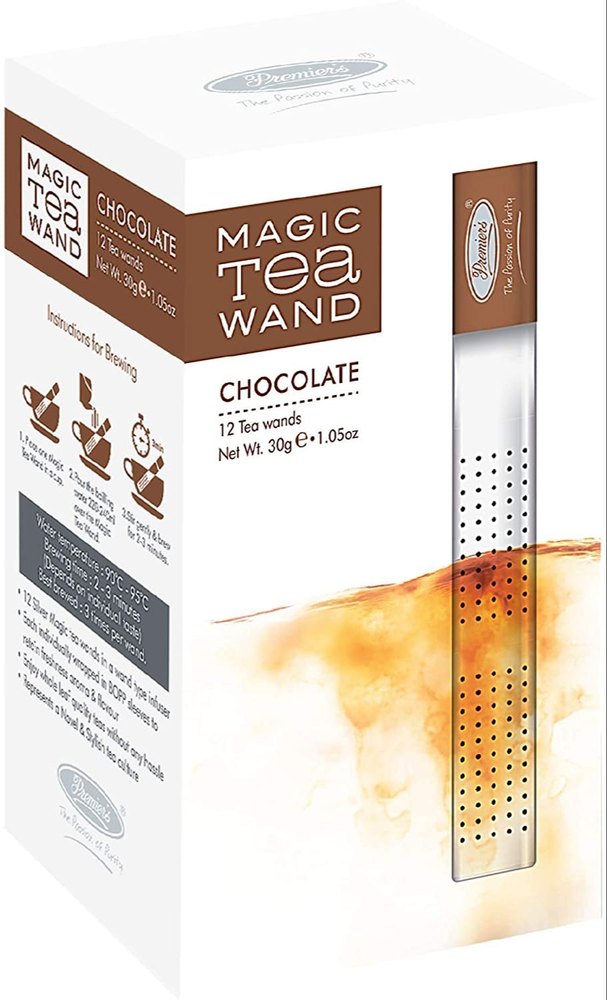 Premiers Chocolate Flavoured Tea, Dessert Tea, Leaf Tea in Magic Tea Wands, 12 Wands, 30 GMS